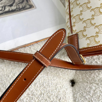 Celine flower white 20 small bucket bag 20×22×13cm