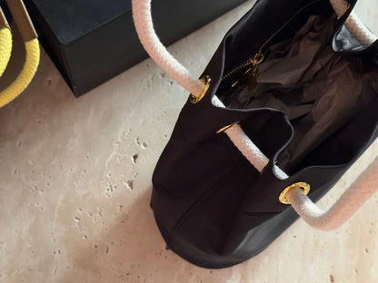 Prada Nylon Bucket Bag Black Handbag 26x25cm