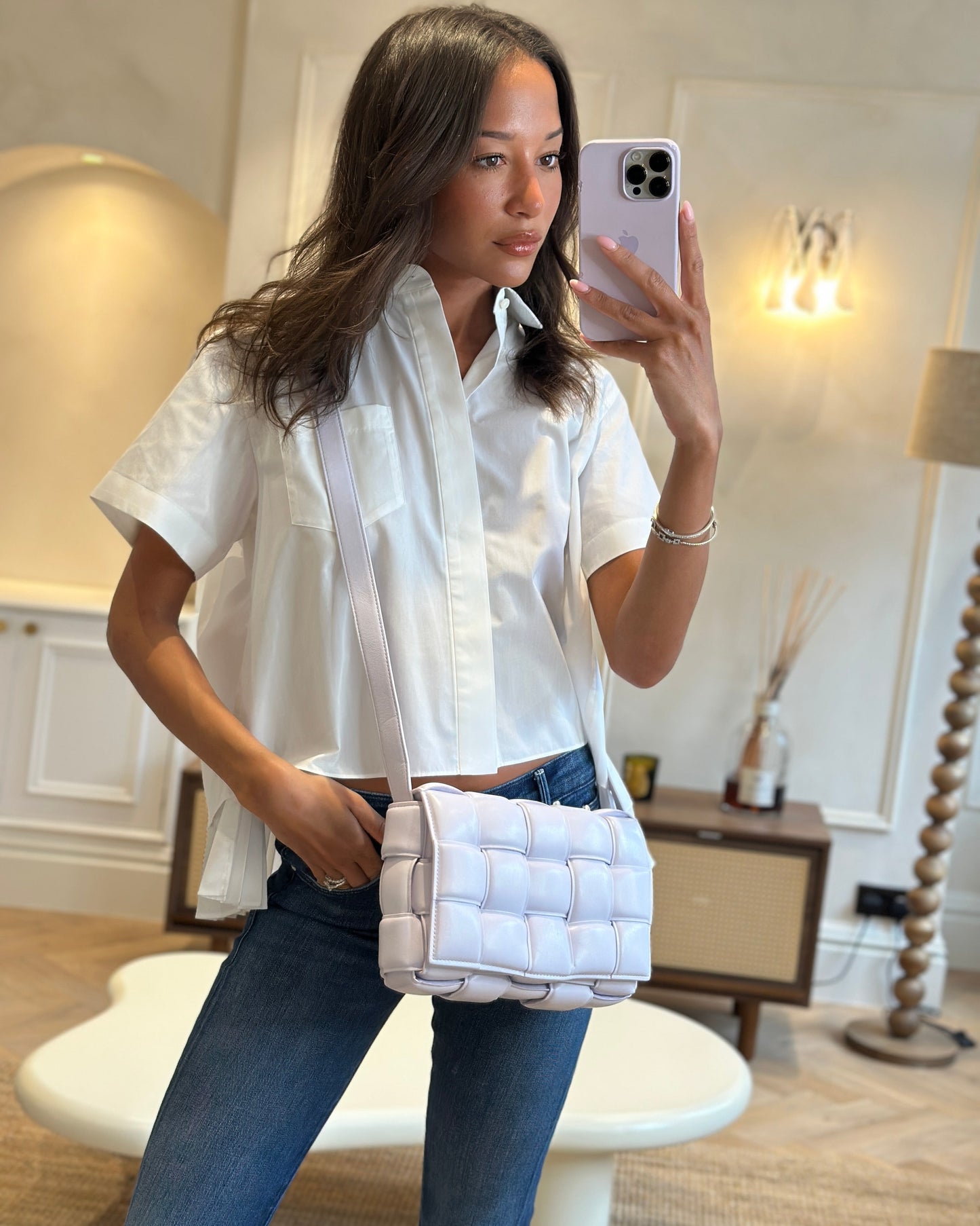 *HOT & FIRE PRICE* Bottega Veneta Pale Lilac Padded Cassette Bag with Gold Hardware RRP £2,780