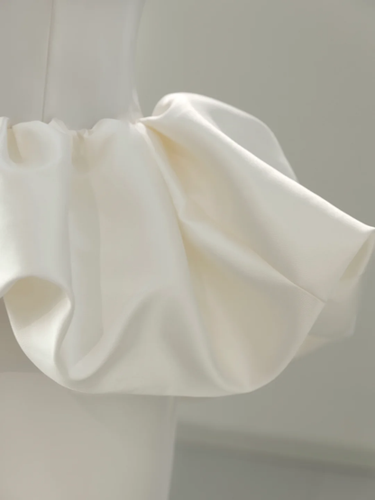 Unique Wedding Dress Mermaid Sweetheart Satin White Sleeveless Long Wedding Dresses Bridal Gowns DH2053