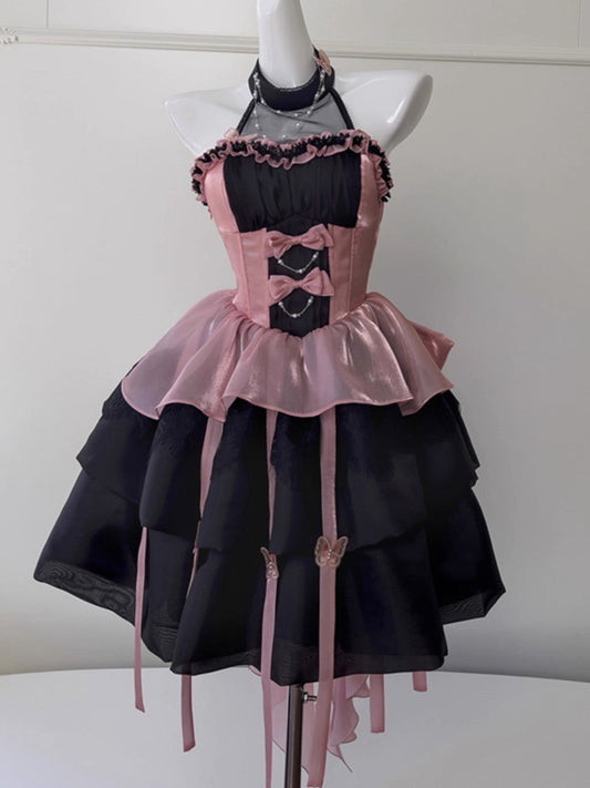 Cute Ball Gown High Neck Black Corset Back Mini Short Formal Cocktail Dress Homecoming Dresses Summer Middle School Hoco Dress Homecoming Outfits 16th Birthday Outfit DH2192