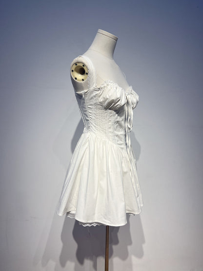 Cute A line Square Neck White Lace Homecoming Dress Summer Hoco Dresses Short Night Cocktail Dress DH2553