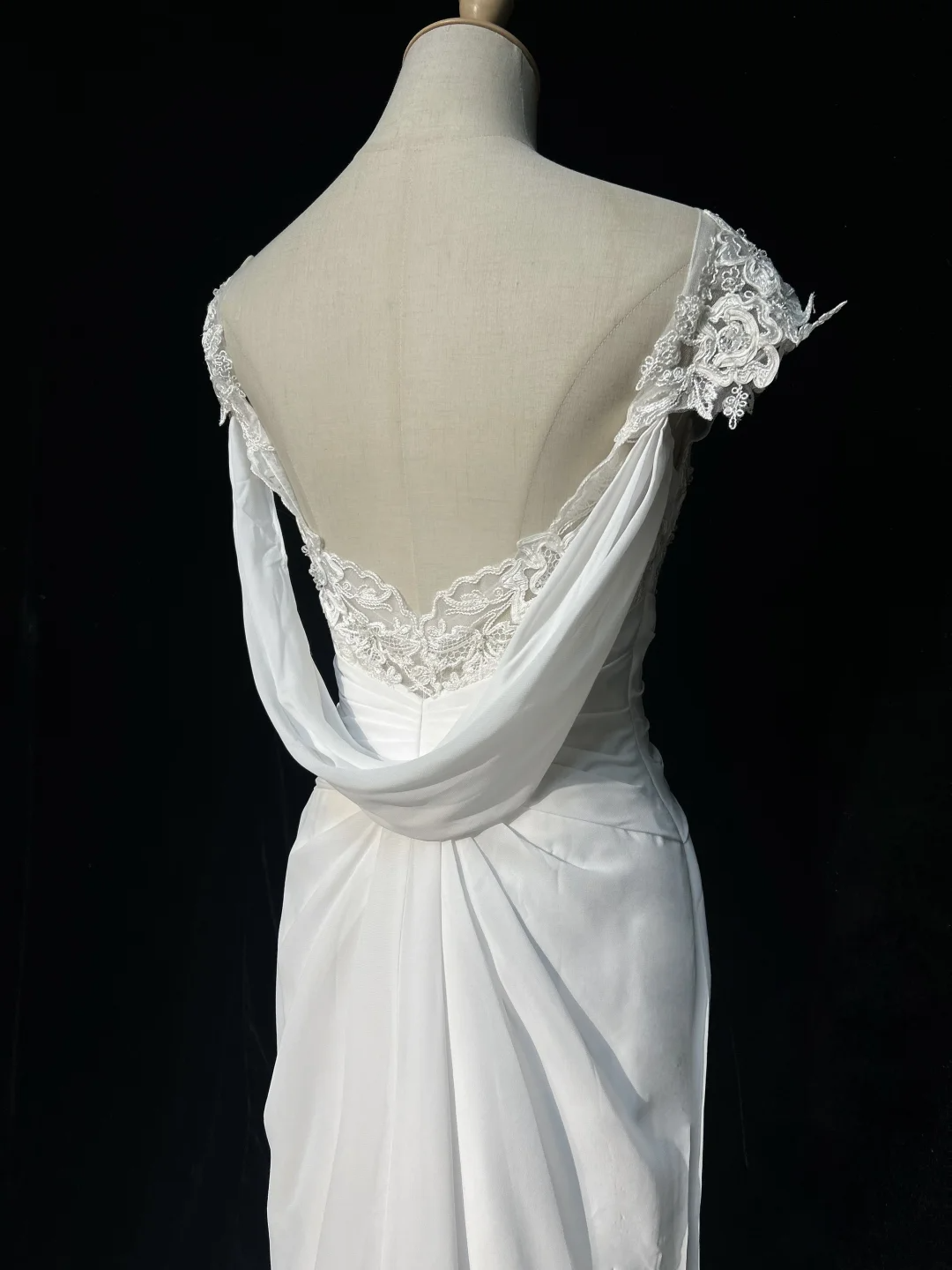 Vintage Bridal Dress Mermaid Sweetheart Backless Chiffon White Lace Long Wedding Dress Retro Wedding Dresses Modest Wedding Gowns DH2671