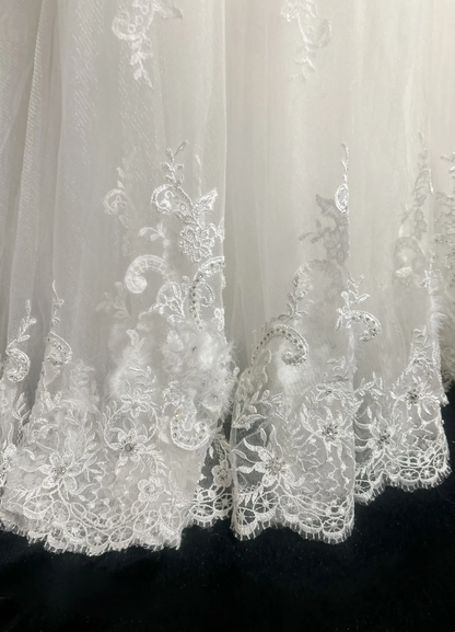 Vintage Bridal Dress Ball Gown Sweetheart Lace White Long Wedding Dress Retro Wedding Dresses Modest Wedding Gowns DH2673