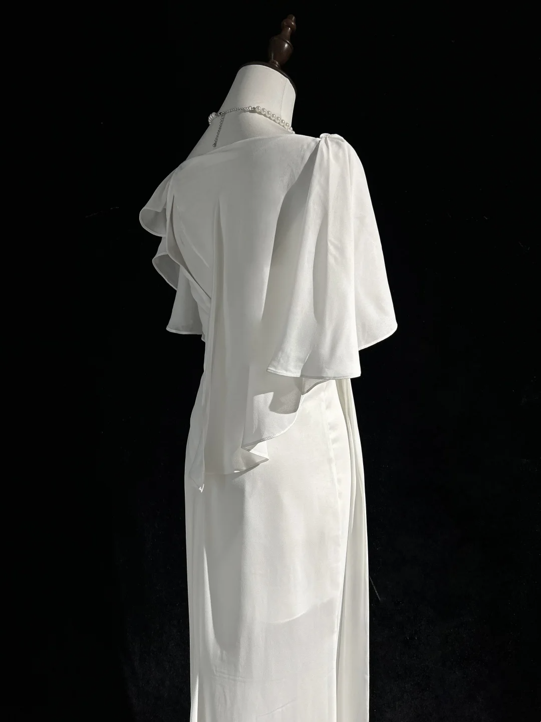 Vintage Bridal Dress Mermaid Square Neck Chiffon White Long Wedding Dress Retro Wedding Dresses Modest Wedding Gowns DH2674