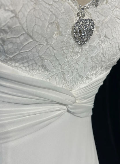 Vintage Bridal Dress A Line Spaghetti Straps Chiffon White Long Wedding Dress Retro Wedding Dresses Modest Wedding Gowns DH2675