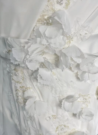 Vintage Bridal Dress Mermaid One Shoulder Chiffon White Long Wedding Dress Retro Wedding Dresses Modest Wedding Gowns DH2676