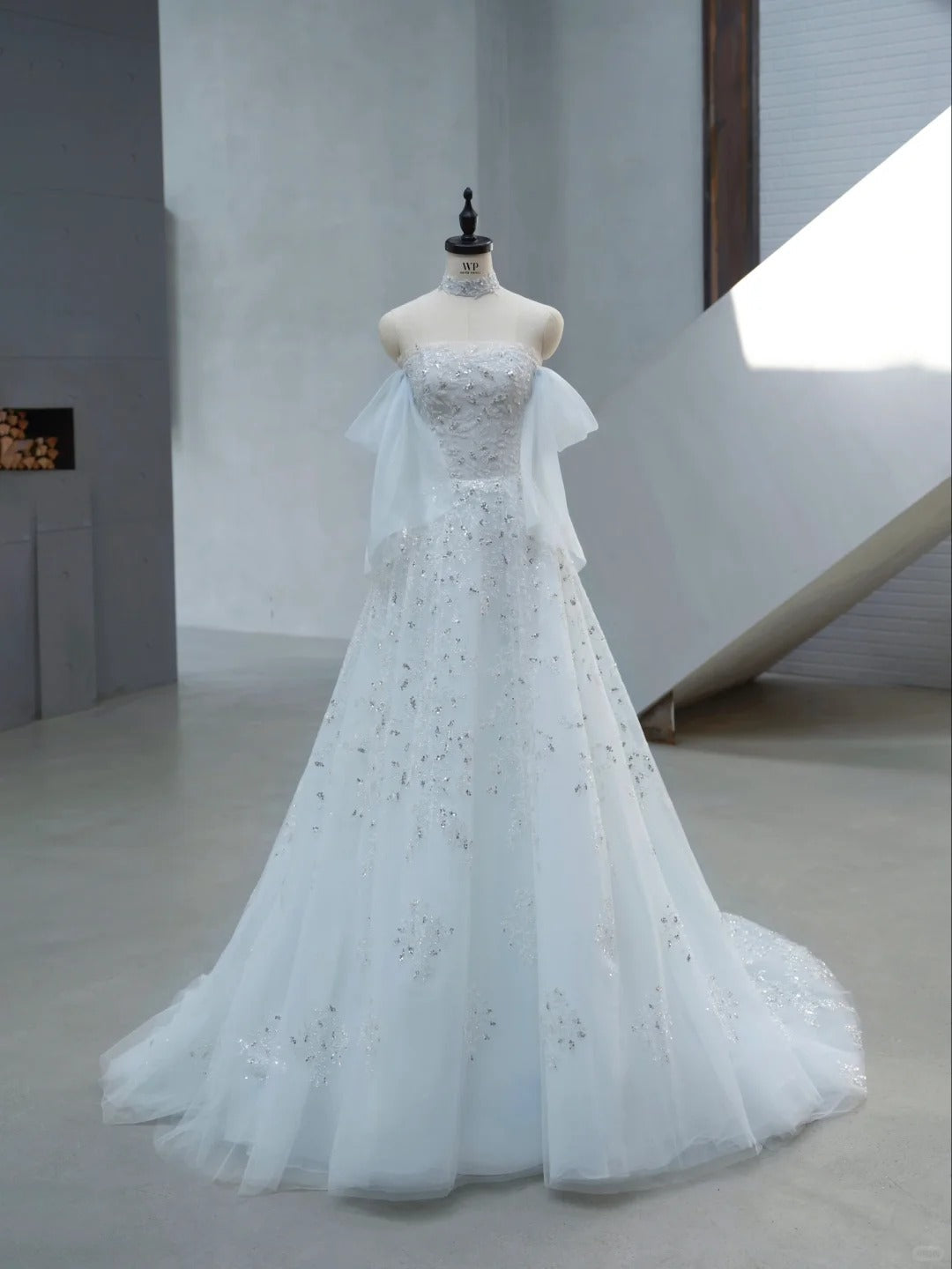 Timeless Bridal Dress A-Line Off Shoulder Tulle White Long Wedding Dress Modest Bridal Dress DH02717