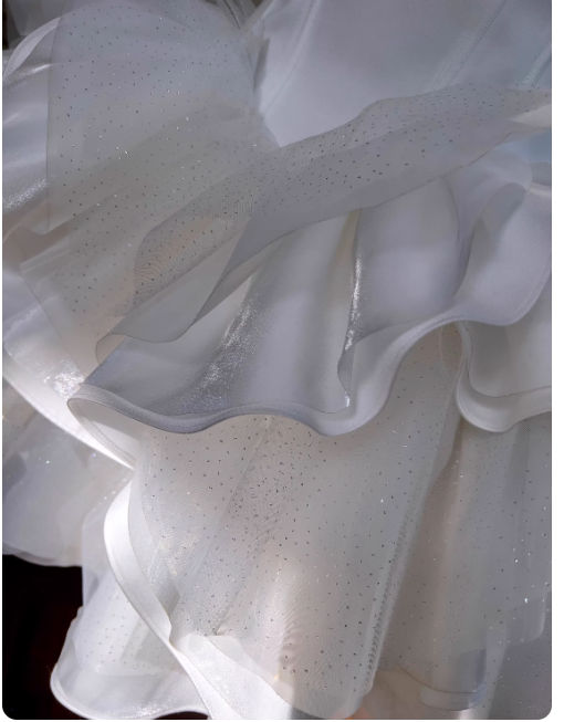 Sexy Spaghetti Strap Ball Gown Short Prom Dresses Satin Tulle Sleeveless Birthday Dresses, White Homecoming Dresses DP3087