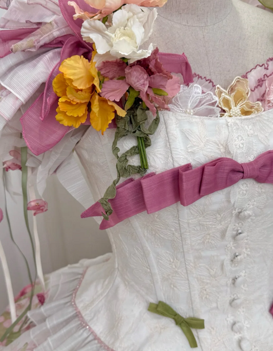 Cute Sweetheart Neck Ball Gown Floral Chiffon Short Birthday Dresses Sweet Lolita Dresses DP3088