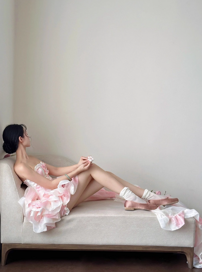 Gorgeous Sweetheart Neck Ball Gown Chiffon Short Prom Dresses, Pink Homecoming Dresses DP3140