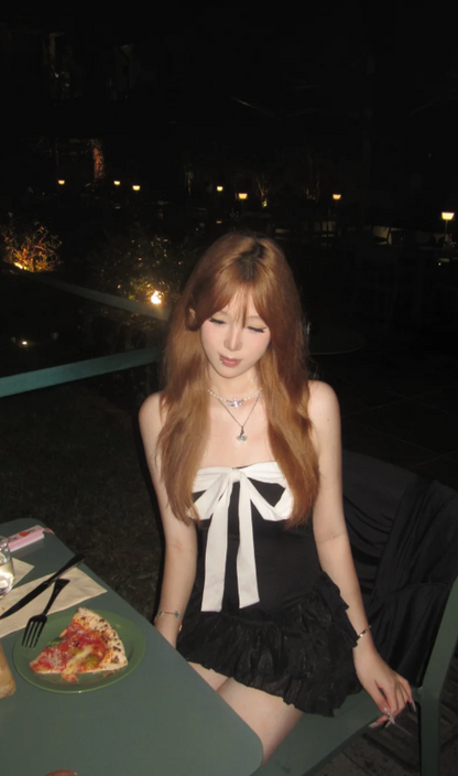 Sexy Strapless Sheath Ruffle Birthday Dresses Black Homecoming Dresses DP3176