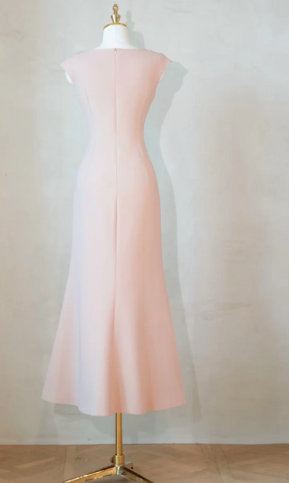 Elegant Jewel Mermaid Mother of the Bride Dresses, Pink Evening Gown DP3234