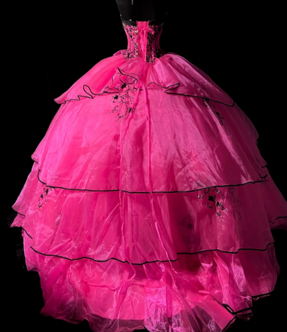 Gorgeous Sweetheart Neck Ball Gowns Pink Tulle Long Quinceanera Dress Formal Gowns Vestido De 15 Anos Sweet 16 Dress DP3242