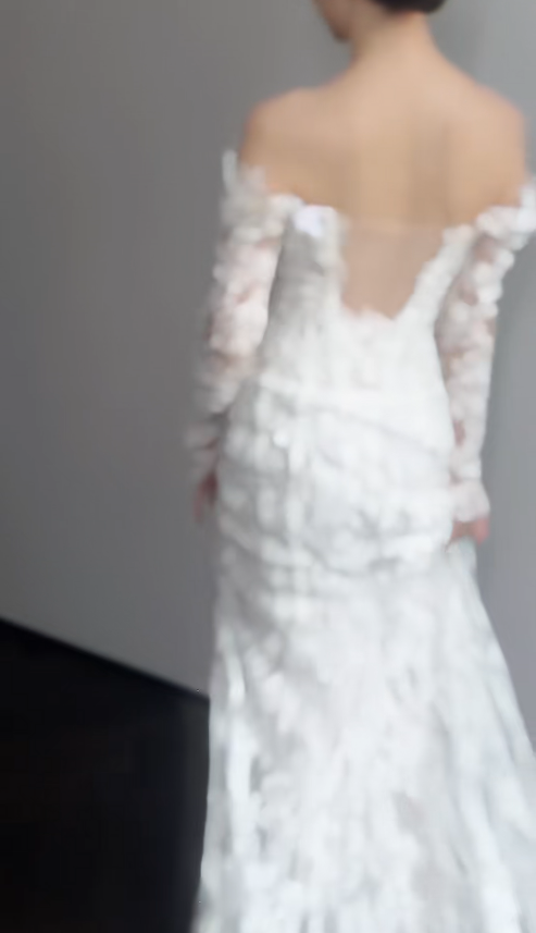 Simple Off-the-shoulder Mermaid Wedding Dresses Lace White Bridal Gowns Long Sleeve Bridal Dresses DP3358