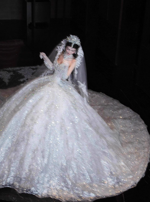 Luxury Sweetheart Neck Ball Gown Beaded Long Wedding Dresses Tulle White Bridal Dresses Sleeveless Bridal Gowns DP3697