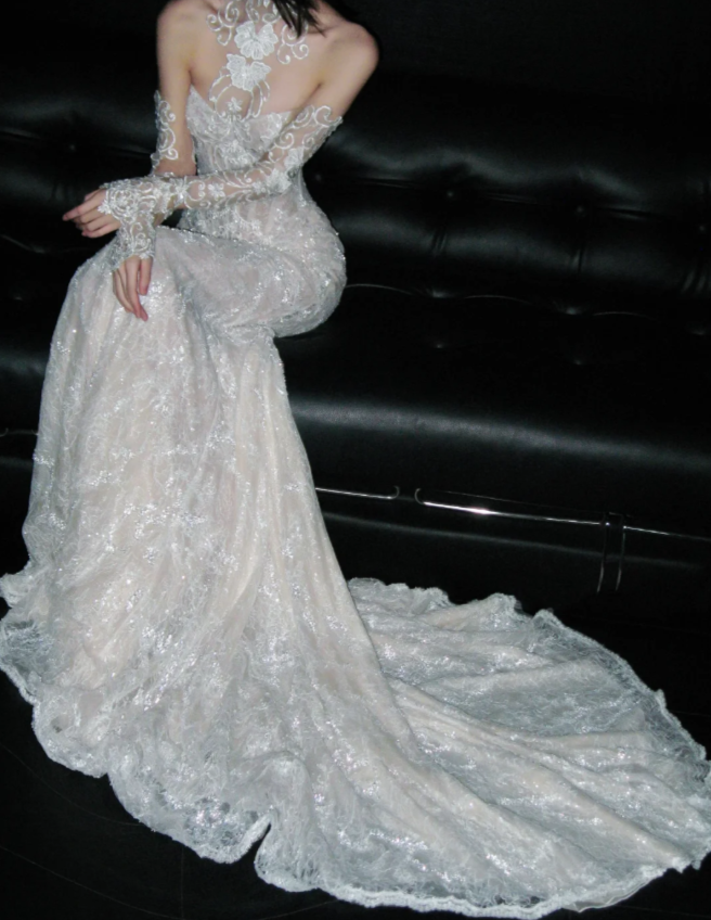 Gorgeous Sweetheart Neck Mermaid Long Wedding Dresses with Lace Beading Appliques Bridal Dresses White Sleeveless Bridal Gowns DP3702