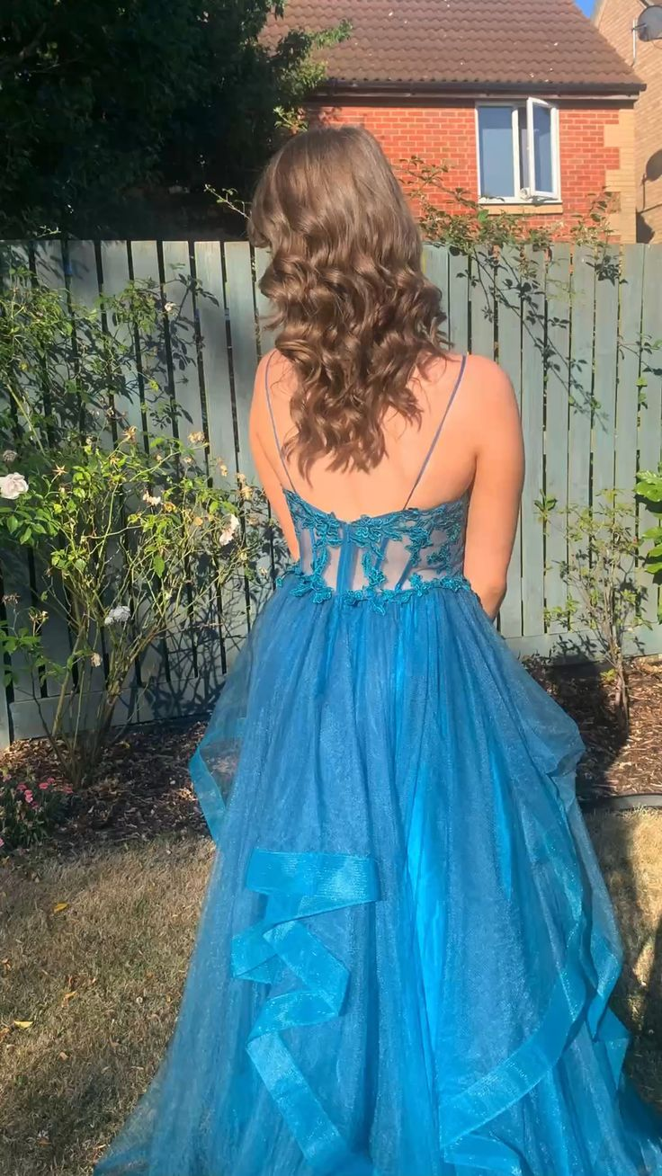 Beautiful Applique Tulle Prom Dress Elegant Evening Dress SH897