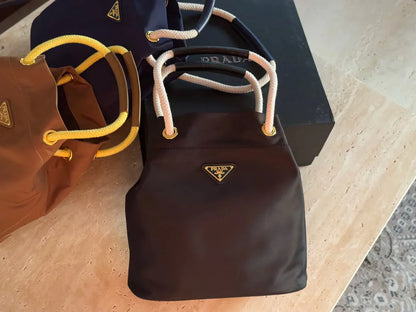 Prada Nylon Bucket Bag Black Handbag 26x25cm