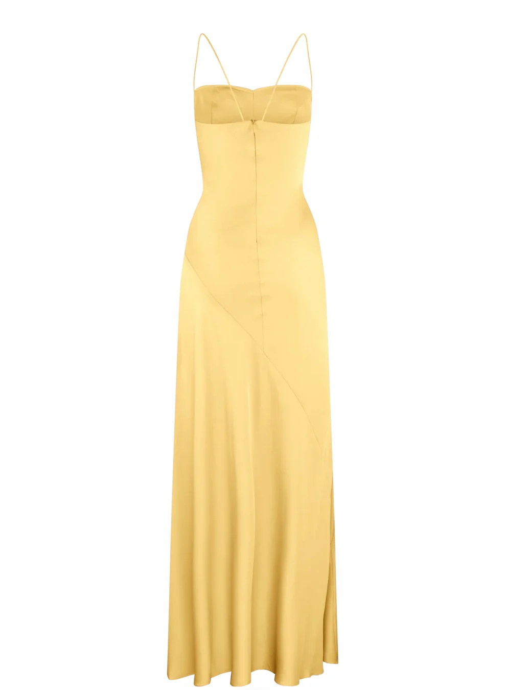 Spaghetti Strps Yellow Slit Long Prom Dress SH1033