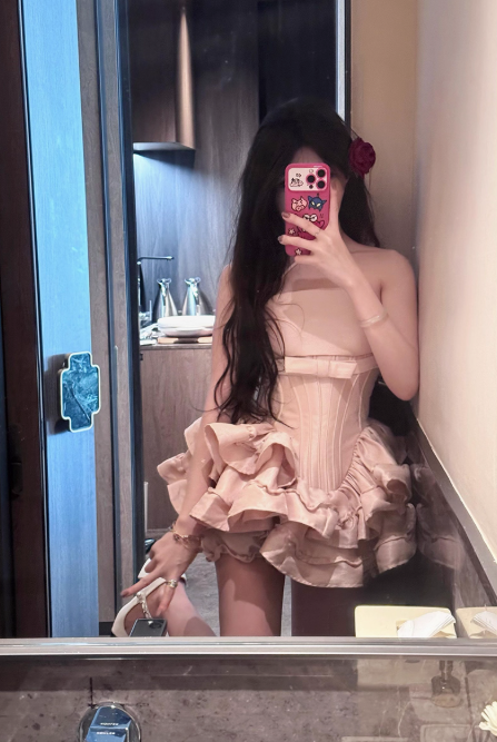 Pink Halter Homecoming Dress Short Ball Gowns Sweet 18th Birthday Outfit Fashion Party Dress ED03563