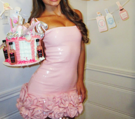 Chic Pink Bodycon 18th Birthday Outfit Spaghetti Straps Applique Party Dress Sweet Hoco Dresses ED03594