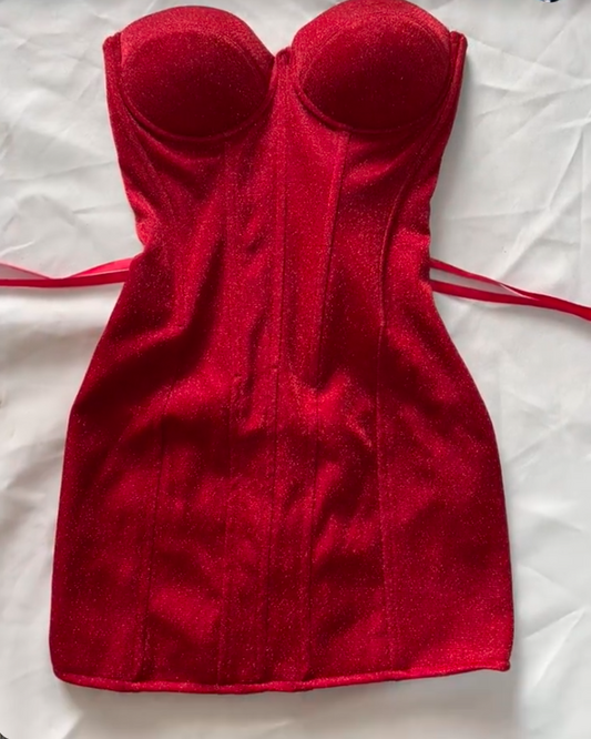 Elegant Sweetheart Bodycon Party Dress Short 18th Birthday Glitter Middle School Hoco Dresses ED03595