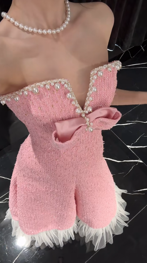 Sweet Pink Sweetheart Neck A-Line 16th Birthday Dress Beaded Short Homecoming Dress Modest Graduation Dress Middle School Hoco Dresses ED03600