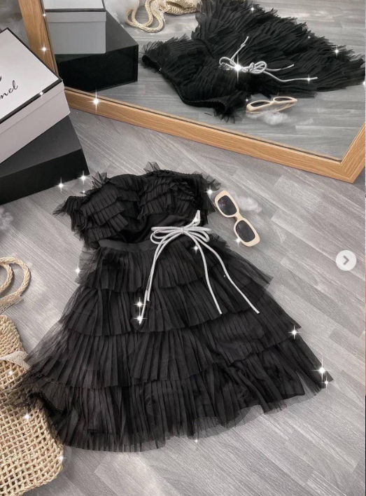 Modest Black Strapless A-Line Short Birthday Party Dress Layered Tulle Homecoming Dress Elegant Graduation Dress ED03602