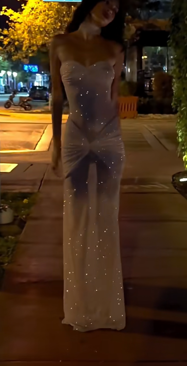 Sparkly Champagne Sweetheart Sheath Chiffon Birthday Party Dress Elegant Formal Dress Graduation Prom Dresses ED03614