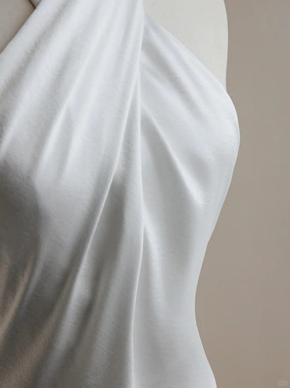 Elegant White Halter Neck Wedding Dress Long Mermaid Evening Gown Satin Simple 22nd Birthday Outfit ED03632