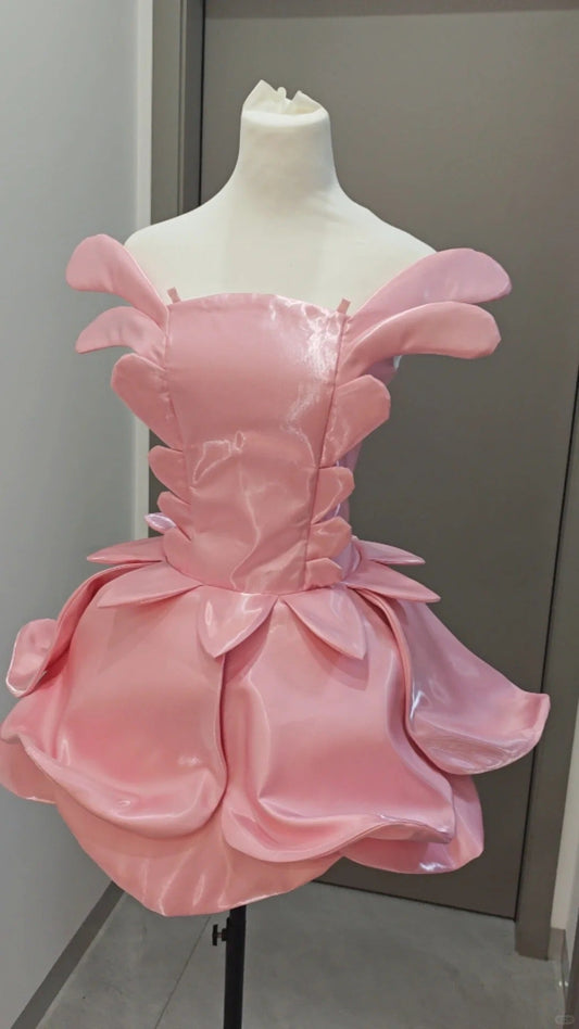 Cute Pink Strapless Short Ball Gown 1 6th Birthday Dress Middle School Hoco Dresses ED03652