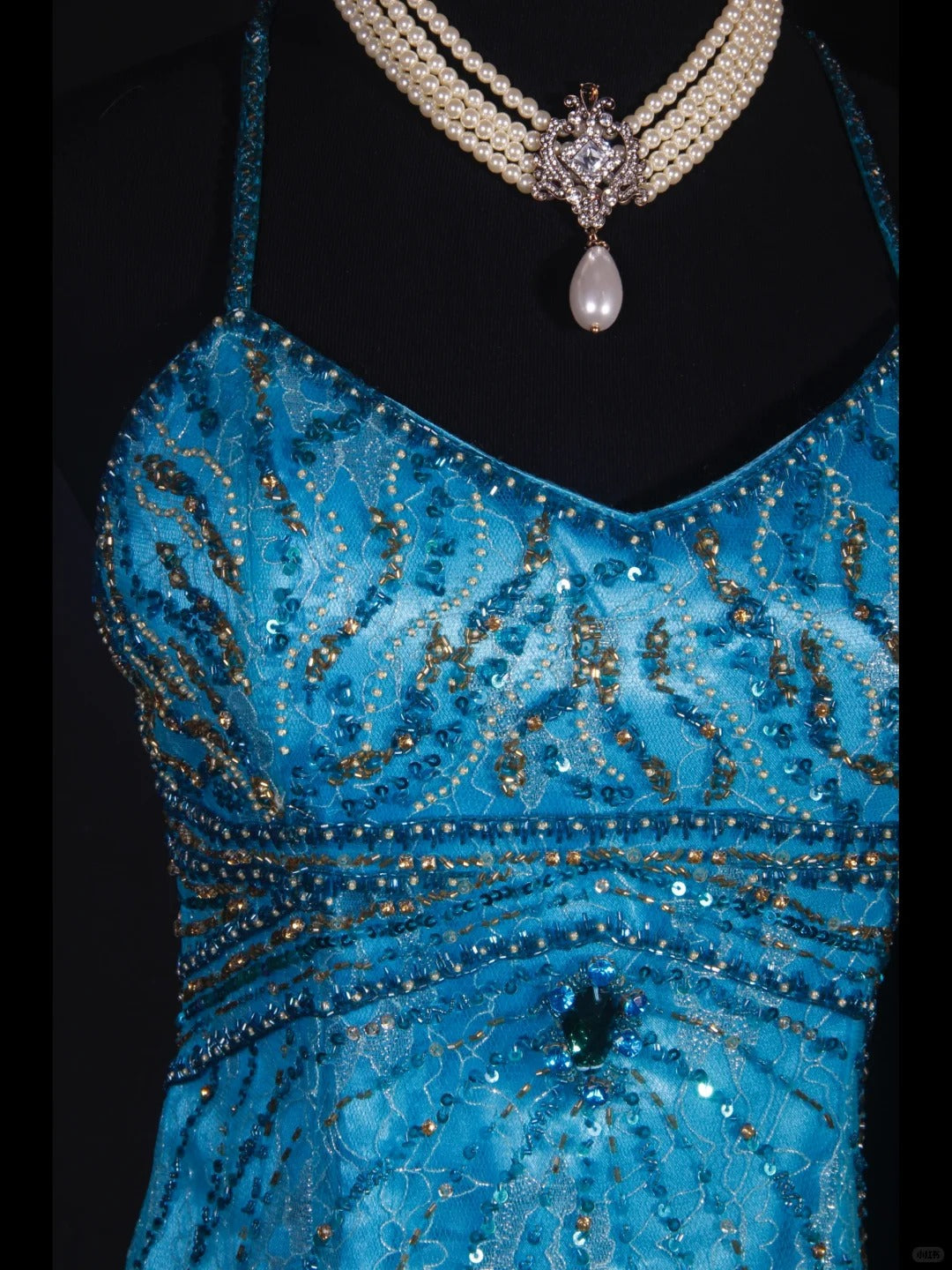 Vintage Blue Halter Mermaid Evening Dress Elegant Tulle Lace Long Prom Dress Party Dress ED03753