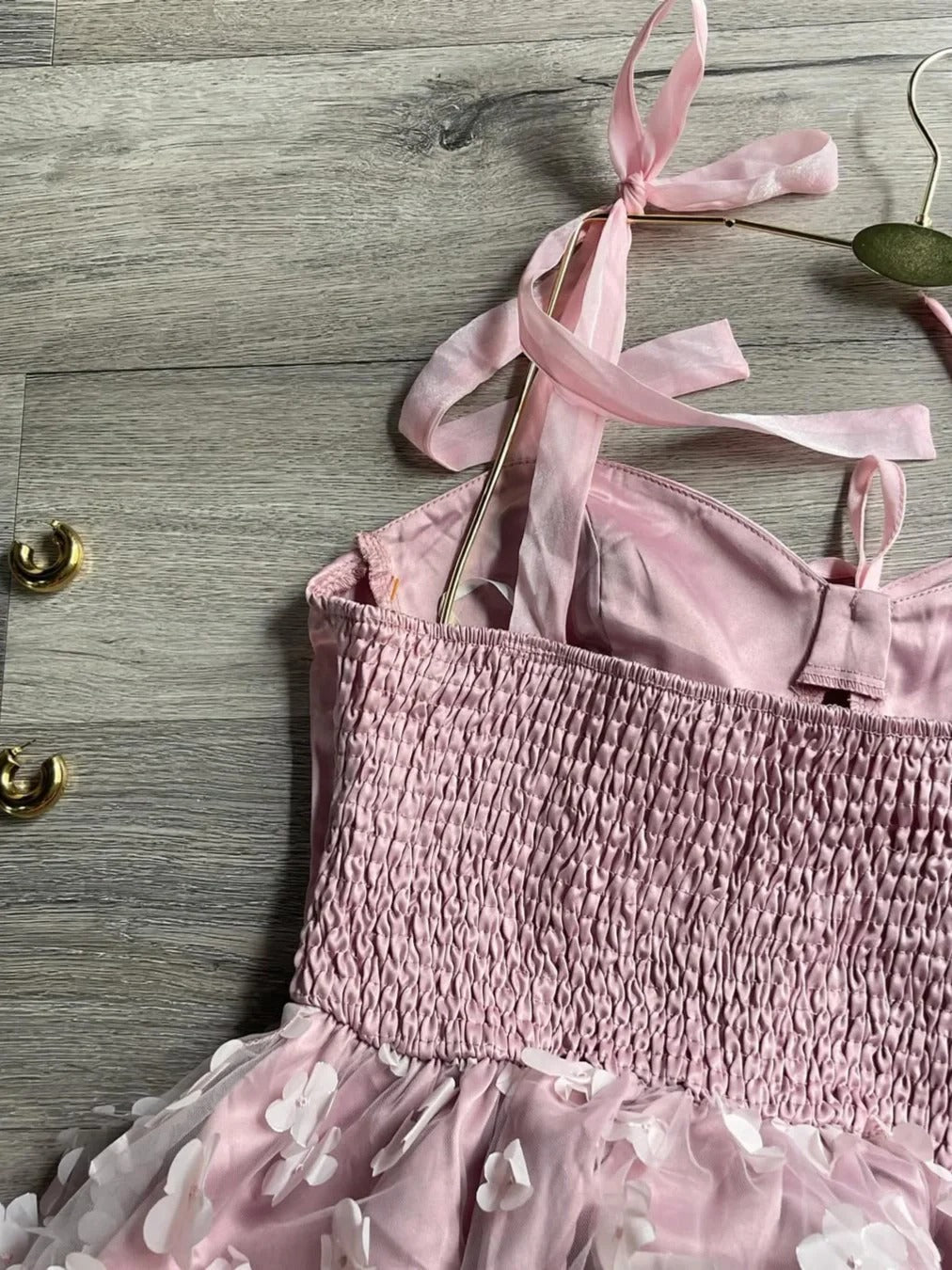 Fashion Pink A-line Birthday Dress Strap Tulle Satin Short Homecoming Dress Party Dress ED03756