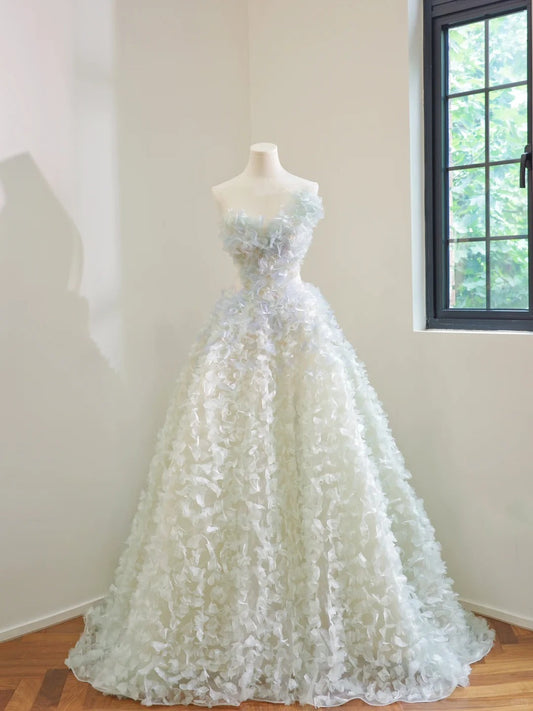 Elegant Sweetheart Ball Gown Wedding Dress Sweet Tulle Long Evening Applique Bridal Dress ED03758