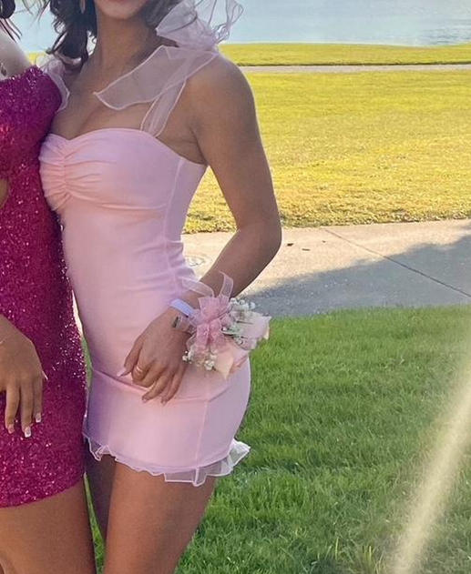 Elegant Strap Bodycon Short Formal Dress Stunning Birthday Dress Pink Homecoming Dress ED03786