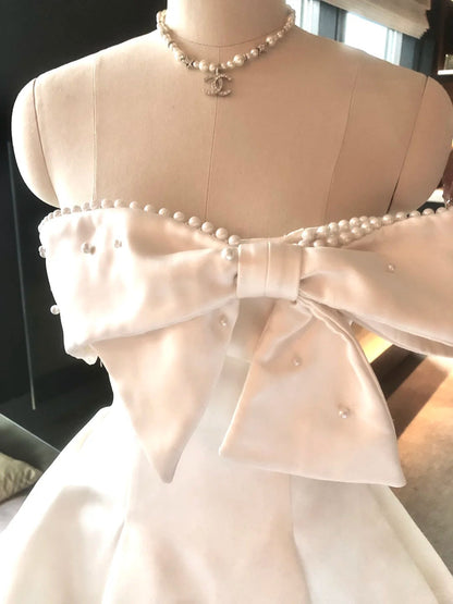 Elegant A-Line Short Party Dress with White Spaghetti Straps Hoco Dresses Satin Beaded Formal Dress Sweet 16th Birthday Outfit ED03850