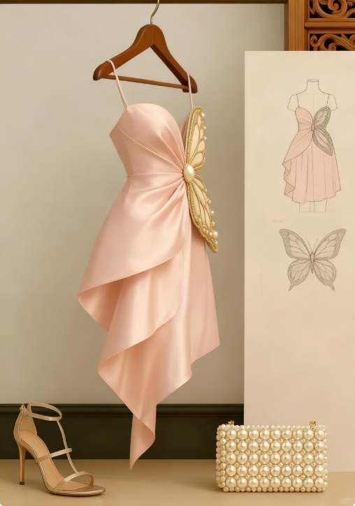 Modest Pink Sheath Formal Dress Spaghetti Strap Party Dress Birthday Dress Satin Short Homecoming Dresses ED03880