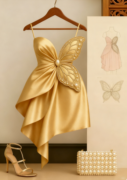 Modest Pink Sheath Formal Dress Spaghetti Strap Party Dress Birthday Dress Satin Short Homecoming Dresses ED03880