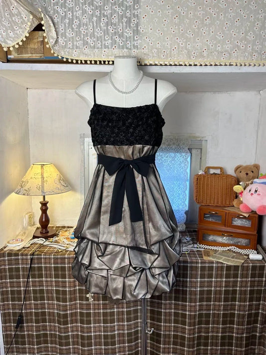 Vintage Spaghetti Strap Party Dress Satin Sheath Homecoming Dress Sweet 16th Birthday Dress Short Graduation Dress ED03884