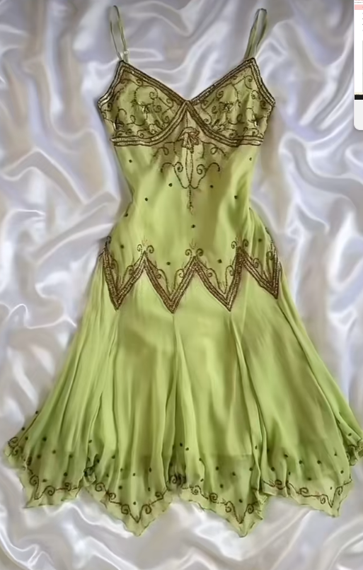 Vintage Green Sheath Party Dress Spaghetti Straps Chiffon Beading Homecoming Outfit, Elegant Birthday Dress ED03887