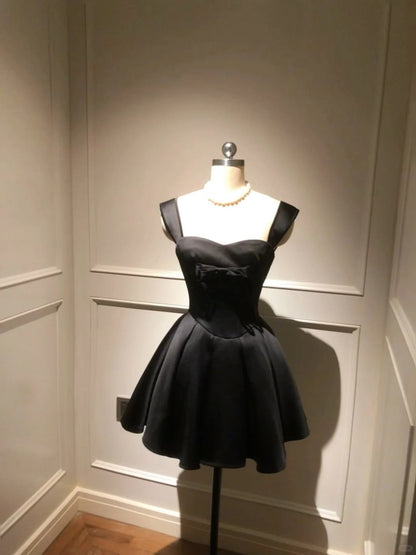 Stunning Straps A-Line Short Hoco Dresses Satin Birthday Dress Cute Party Formal Dress  ED03906