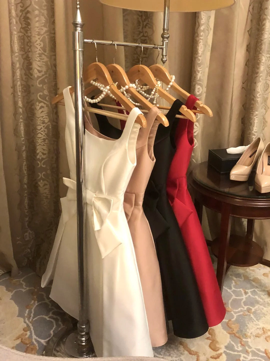 Elegant Straps A-Line Short Hoco Dresses White Satin Birthday Dress Cute Formal Dress Graduation Dress ED03909