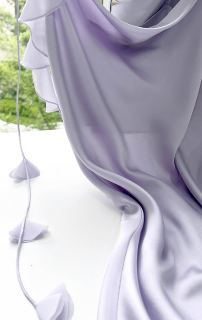 Fairy Spaghetti Strap Sheath Formal Dresses Cute Taro Purple Satin Hoco Dresses Birthday Outfit Party Dress ED03919