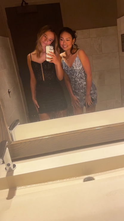 Gorgeous Blue Bodycon Short Homecoming Dress V Neck Formal Dress Birthday Party Dress ED03936