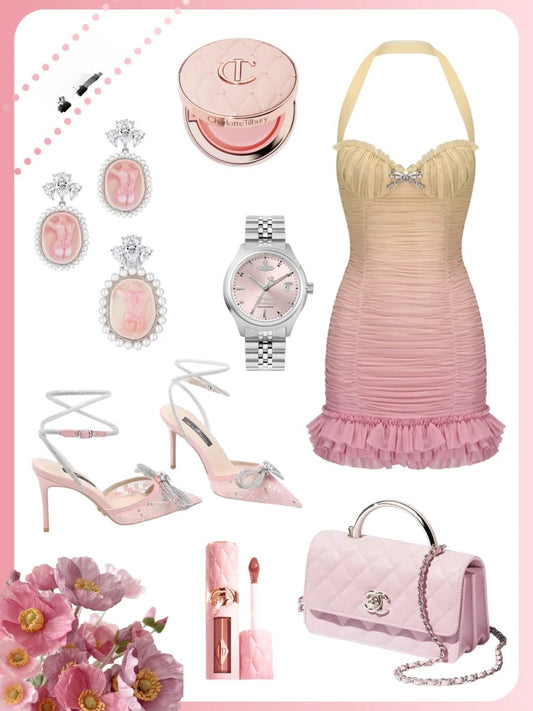 Elegant Bodycon Birthday Outfit Yellow Pink Short Homecoming Dress Fairy Halter Tulle Formal Dress ED03942