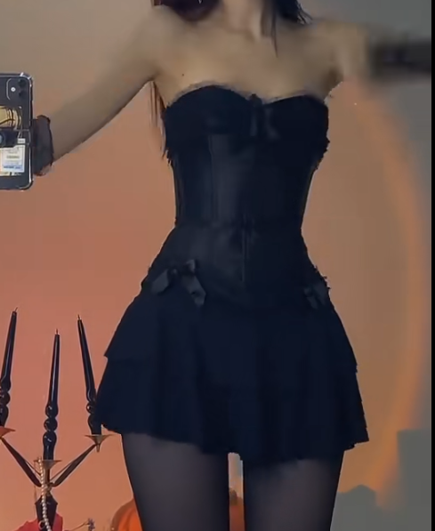 Sexy Strapless Bodycon Chiffon Short Prom Dresses, Black Homecoming Dresses Birthday Dresses ED04286