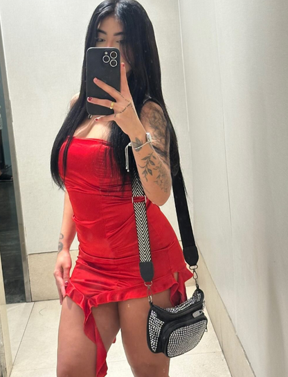 Sexy Strapless Bodycon Satin Short Prom Dresses, Burgundy Homecoming Dresses ED04353