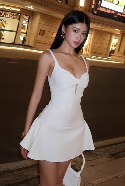 White Homecoming Dress Spaghetti Straps Cute Birthday Dresses ED04433