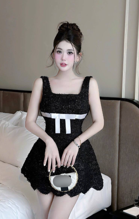 Sweet Square Neck A-Line Short Prom Dresses Black Birthday Dresses Sequin Homecoming Dresses ED04683